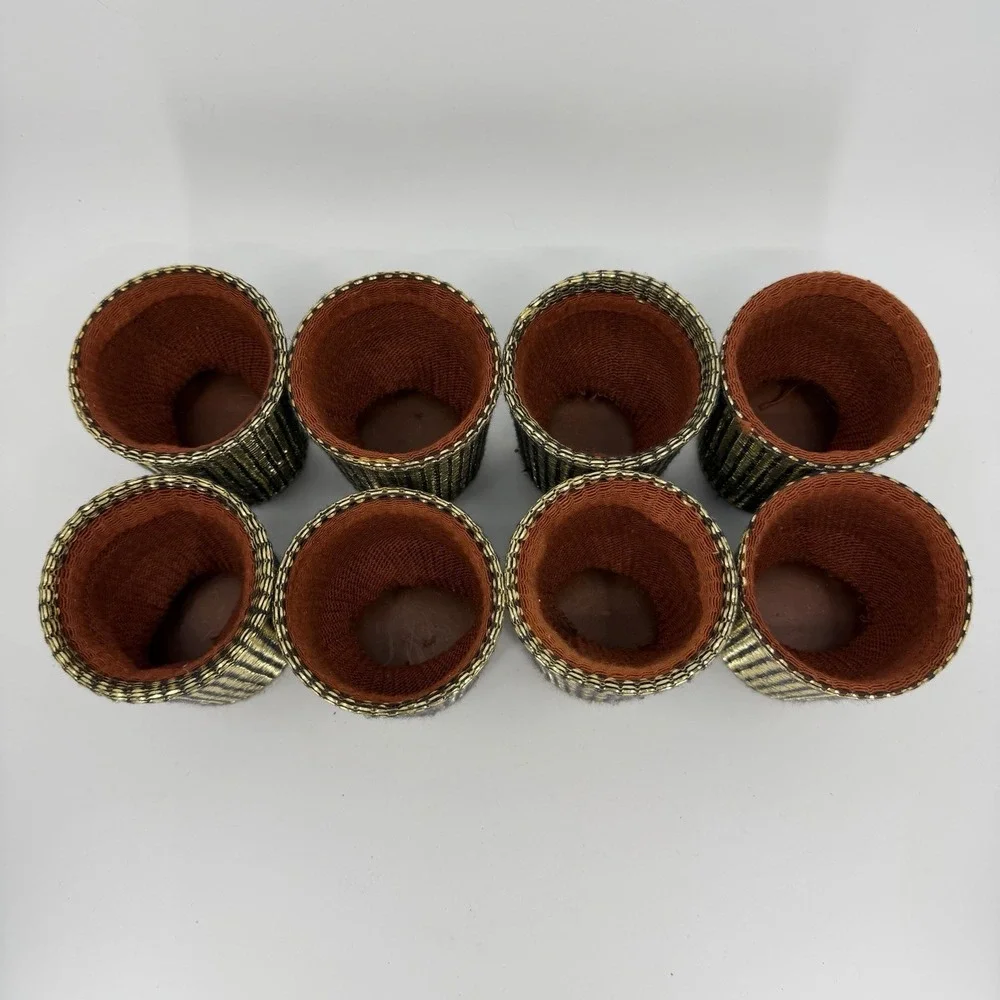 Set‎ of 8 MCM VTG Therma-Jac Drink Coozies Metallic Gold Great Condition